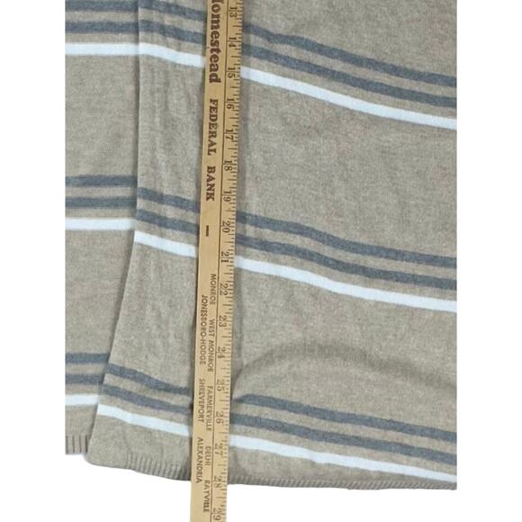 Eddie Bauer Womens Cardigan Sweater Size Large Open Front Oversized Tan Stripe - Picture 6 of 7